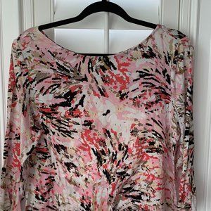 Peck&Peck multi-colored tshirt.  3/4 length sleeves. Size L.